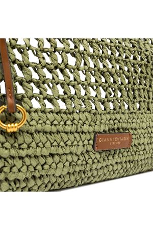 Nefeli pouch bag in green crochet straw GIANNI CHIARINI | BS11950COMMSTRCRCH11730